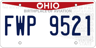 OH license plate FWP9521