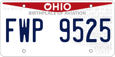 OH license plate FWP9525