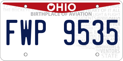 OH license plate FWP9535