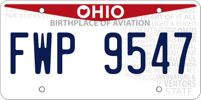 OH license plate FWP9547