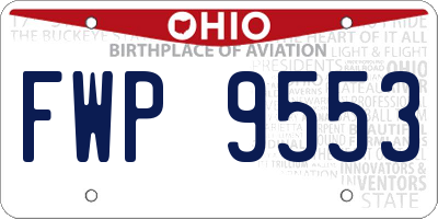 OH license plate FWP9553
