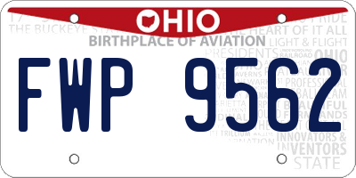 OH license plate FWP9562