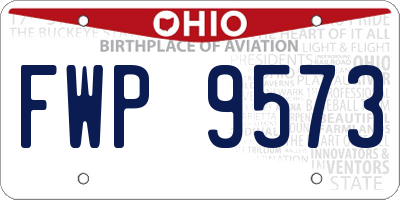 OH license plate FWP9573