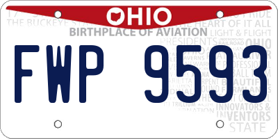OH license plate FWP9593