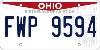 OH license plate FWP9594