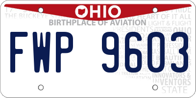 OH license plate FWP9603