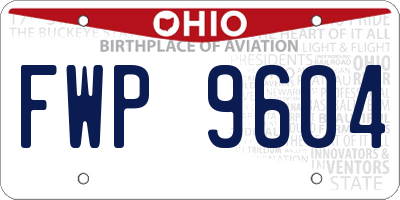 OH license plate FWP9604
