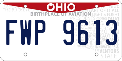 OH license plate FWP9613