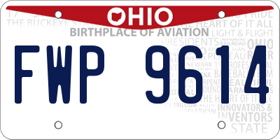 OH license plate FWP9614