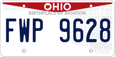 OH license plate FWP9628