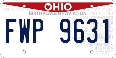 OH license plate FWP9631