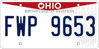 OH license plate FWP9653