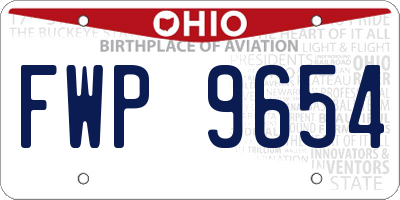 OH license plate FWP9654