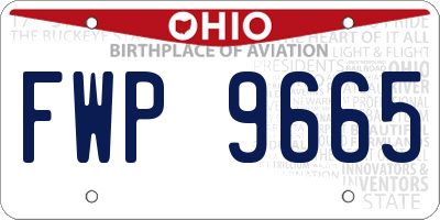 OH license plate FWP9665