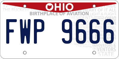 OH license plate FWP9666