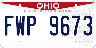 OH license plate FWP9673
