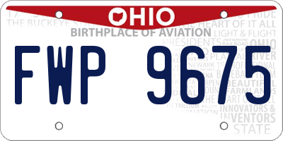 OH license plate FWP9675