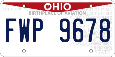 OH license plate FWP9678