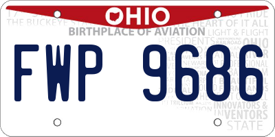 OH license plate FWP9686