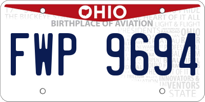OH license plate FWP9694