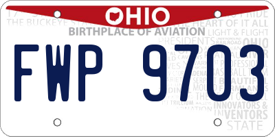 OH license plate FWP9703