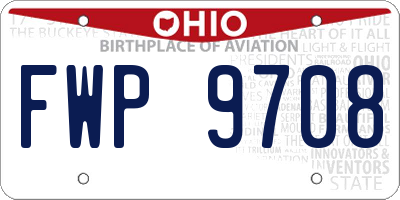 OH license plate FWP9708
