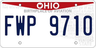 OH license plate FWP9710
