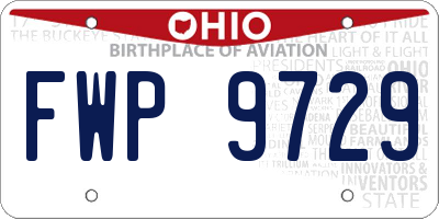 OH license plate FWP9729