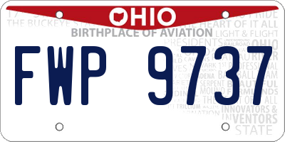 OH license plate FWP9737