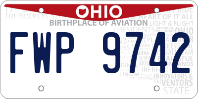 OH license plate FWP9742
