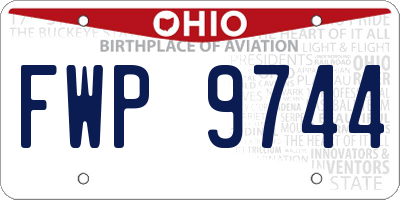 OH license plate FWP9744