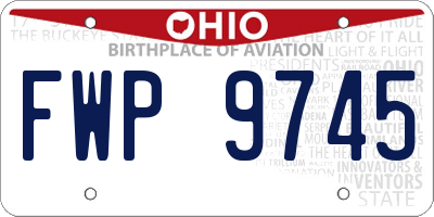 OH license plate FWP9745