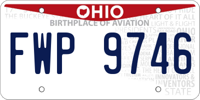 OH license plate FWP9746