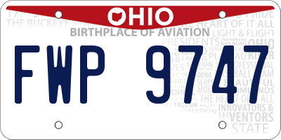 OH license plate FWP9747