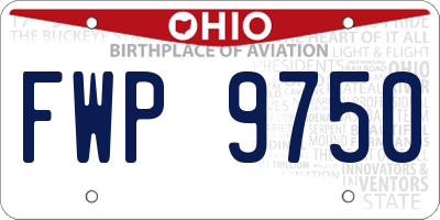 OH license plate FWP9750