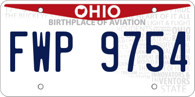 OH license plate FWP9754