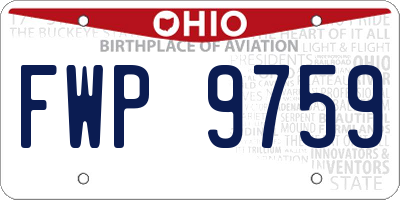 OH license plate FWP9759