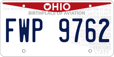 OH license plate FWP9762
