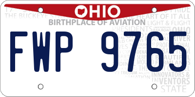 OH license plate FWP9765