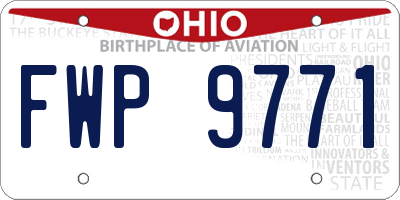 OH license plate FWP9771