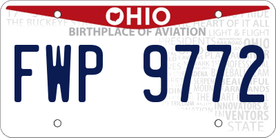OH license plate FWP9772
