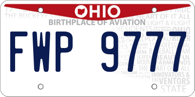 OH license plate FWP9777