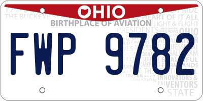 OH license plate FWP9782