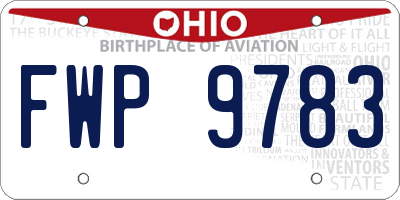 OH license plate FWP9783
