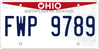 OH license plate FWP9789