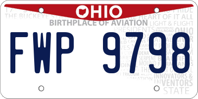 OH license plate FWP9798