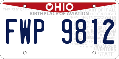 OH license plate FWP9812