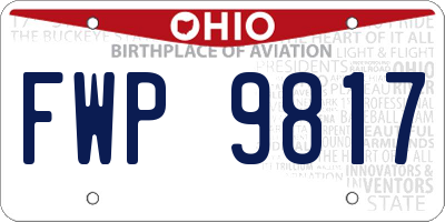 OH license plate FWP9817