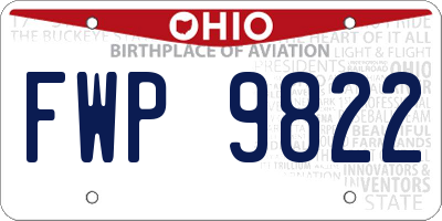 OH license plate FWP9822