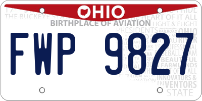 OH license plate FWP9827